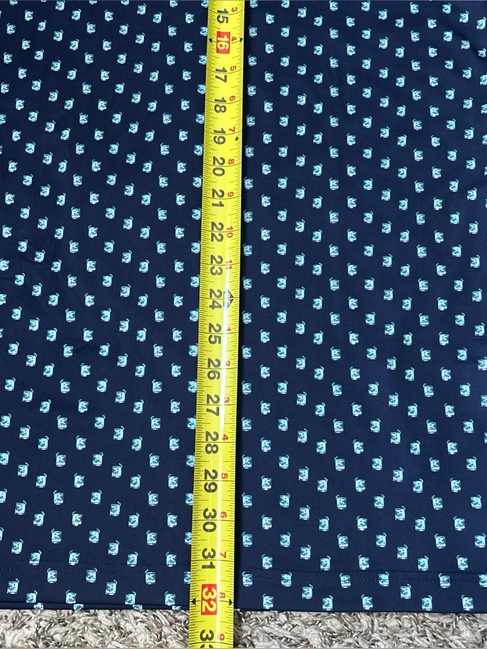 Callaway Navy Polo with Light Blue Micro Print
